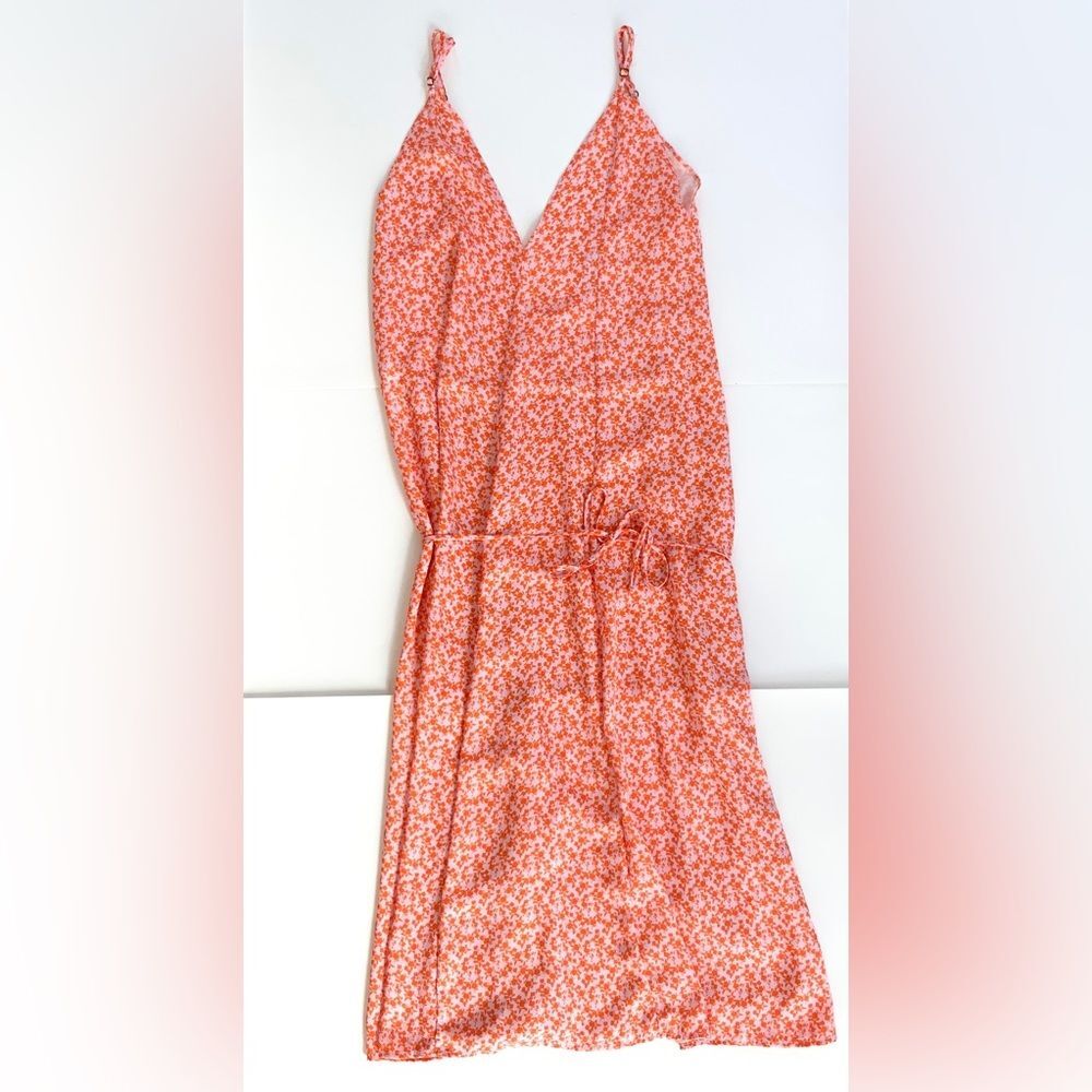 REVOLVE Orange Ruched Maxi Sundress